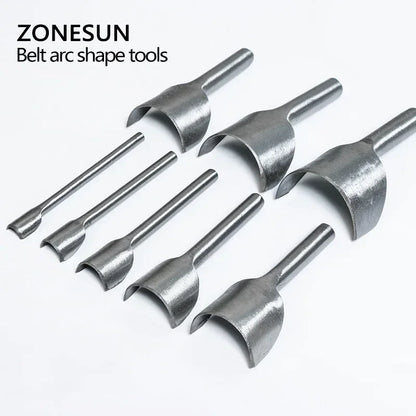 ZONESUN DIY 8PCS 10-50mm Leather Half-round Cutting Tool Belt Edge Shape Cutter Kits Leather Corner Cutter Belt Hollow Puncher