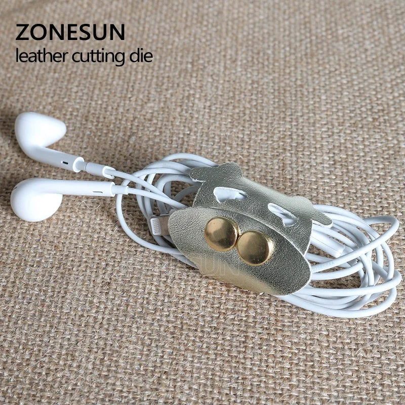 ZONESUN Customized calf leather cutting die Leather DIY Craft wire earphone collector Wooden Template Punching Cutting Mould