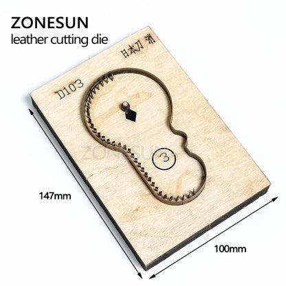 ZONESUN D103 Customized leather cutting die DIY Key Ring Wooden Template Knife Punching Key Chain Cutting Mould Cutter