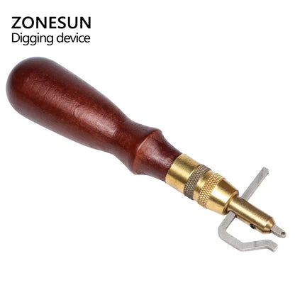 ZONESUN 5 in1 Leather Edge Stitching Groover Craft Tool Edge Stitching Groover Leather Craft Groove