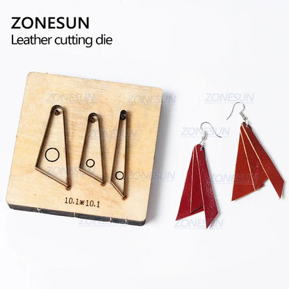 ZONESUN H3 DIY Custom Cutter Leather Earring Cutting Die Leather Cut Out Earring For Steel Rule Die Cutting Machine Press Tools