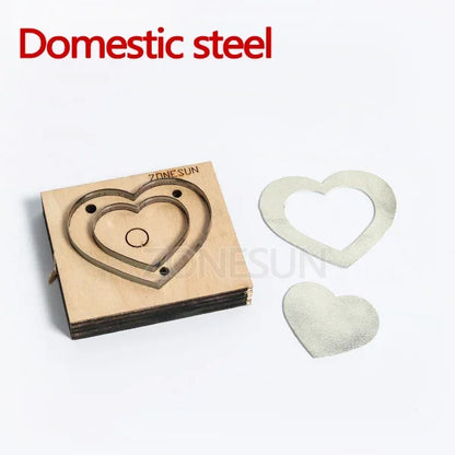 ZONESUN Heart-shape cutting die bag accessory decoration punching tool for key fob die cutting machine DIY handicraft cutter