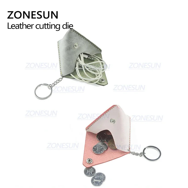 ZONESUN D5 Customized Leather Cutting Die Handicraft Tool Coin Purse Steel Rule Die Clicker Press Punching Tool
