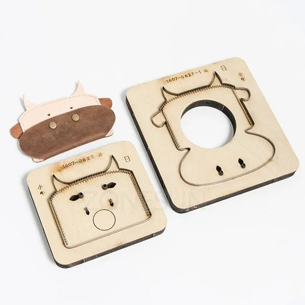 ZONESUN  Customized Calf Shape Leather Coin Holder Purse Minimalist Wallet Cutting Mold Die Cutter Animal Japanese Steel