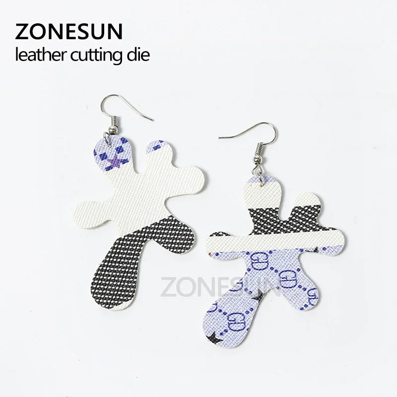 ZONESUN Custom Irregular Leather Earring Paper Cutting Die Tool For Die Cutting Machine DIY Punching Clicker Steel Rule Die