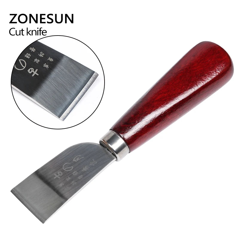 ZONESUN One Piece DIY Stainless Steel Leather Cutting Knife Leather Craft Tool With Wooden Cutter Tool Hot Sale
