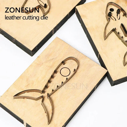 ZONESUN Shark Leather Cutting Die DIY Key Chain Wooden Punching Die Handcraft Template Cutting Mould Cutter Tool