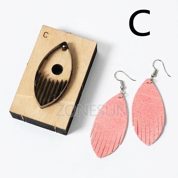 ZONESUN Leather Earring Cutting Die Tassel Steel Rule Die Leather Decoration Tool For Die Cutting Machine DIY Handicraft Cutter