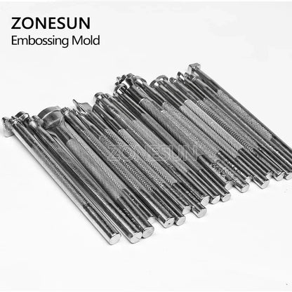 ZONESUN 20Pcs/1Set   Metal Leather Carving Printing Tool DIY Manual Leather Craft Stamps Art Pattern Leather Stamping Printing