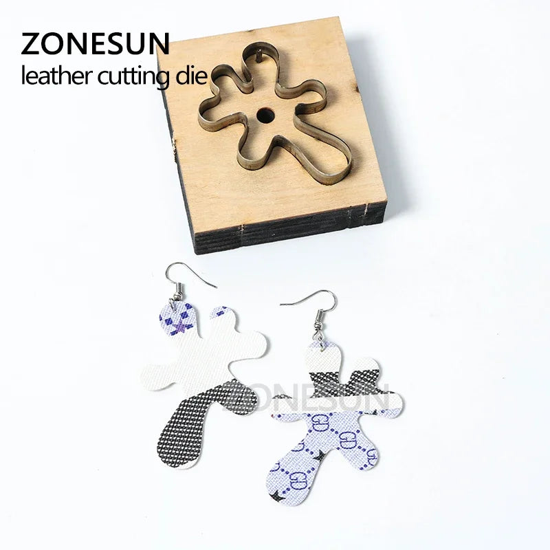 ZONESUN Custom Irregular Leather Earring Paper Cutting Die Tool For Die Cutting Machine DIY Punching Clicker Steel Rule Die
