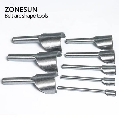 ZONESUN DIY 8PCS 10-50mm Leather Half-round Cutting Tool Belt Edge Shape Cutter Kits Leather Corner Cutter Belt Hollow Puncher