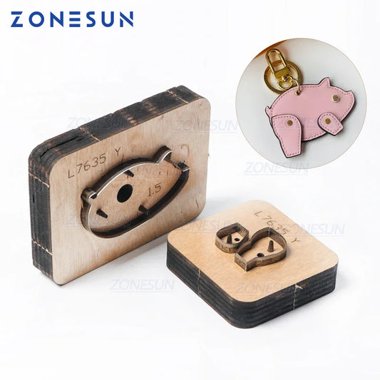 ZONESUN Custom Leather Pig Die Cuts For Handmade Key Ring DIY Key Chain Hang Decoration Cutting Clicker Die Steel Rule Die