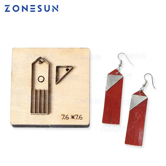 ZONESUN H5 shape custom leather paper earring decoration cutting steel rule click press die clicker tools handmade handicraft