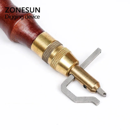 ZONESUN 5 in1 Leather Edge Stitching Groover Craft Tool Edge Stitching Groover Leather Craft Groove