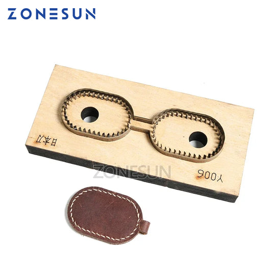 ZONESUN Customized leather cutting die Leather Craft DIY Key Ring Wooden Template Knife Punching Key Chain Cutting Mould Cutter
