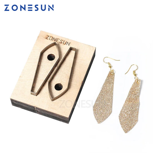 ZONESUN DIY Cutter Leather Earring Cutting Die Rhombus Leather Decoration Earring Template For Die Cutting Machine Clicker Die