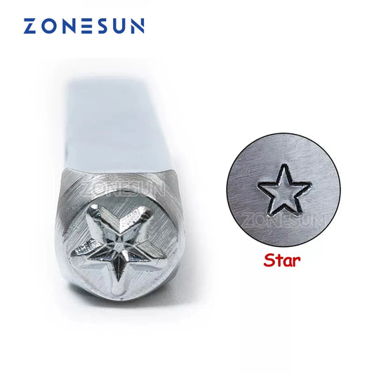 ZONESUN Star Jewelry Metal  Alphabet LOGO Steel Mold Metal Stamping Tools For Jewelry Gold Ring Bracelet Necklace