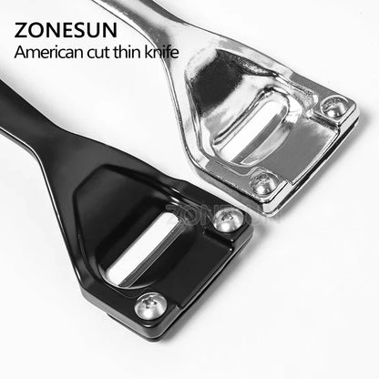 ZONESUN Leather Skiving Knife Leathercraft Edge Cutting 3 Blades Folds Seams Tool Skiving Trimming Leather Craft Supplies