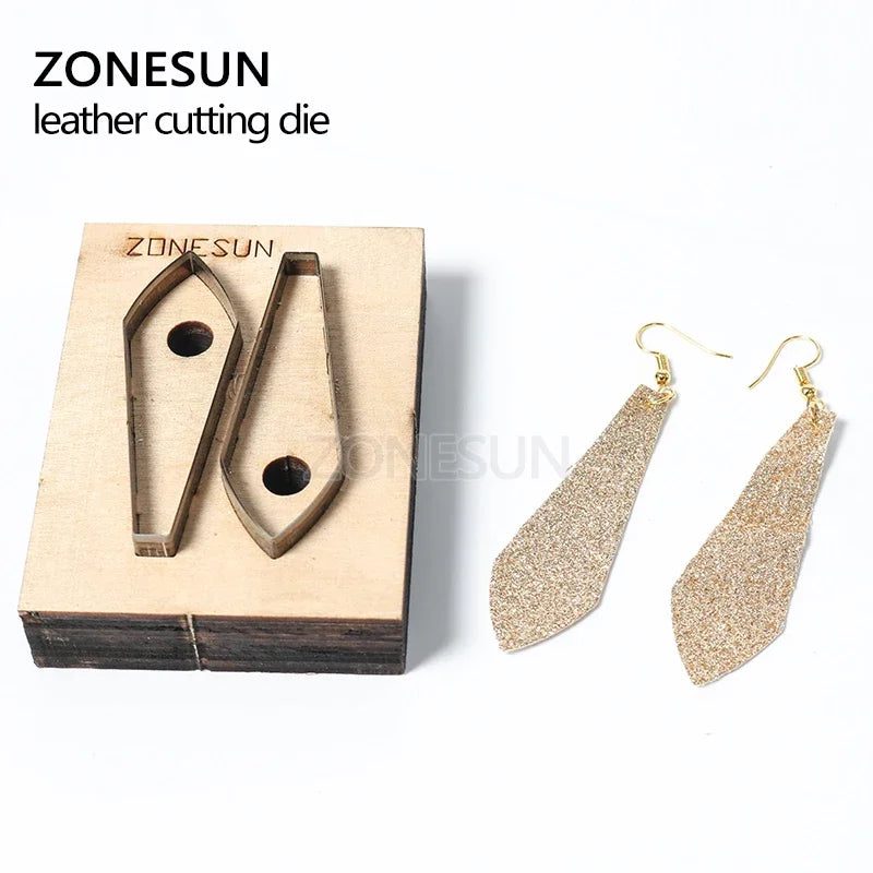 ZONESUN DIY Cutter Leather Earring Cutting Die Rhombus Leather Decoration Earring Template For Die Cutting Machine Clicker Die