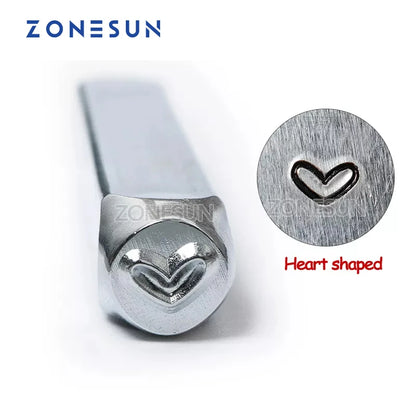 ZONESUN Heart Jewelry Stamping Metal Alphabet LOGO Steel Stamps Mold Marking Tool Punch Die For Leather Ring Bracelet Necklace