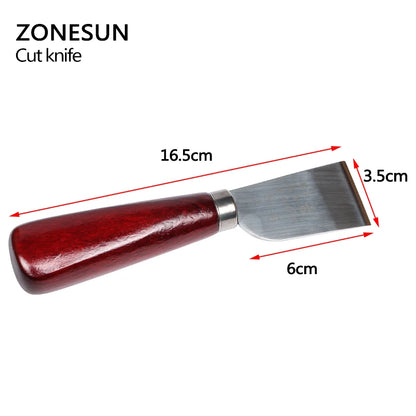 ZONESUN One Piece DIY Stainless Steel Leather Cutting Knife Leather Craft Tool With Wooden Cutter Tool Hot Sale