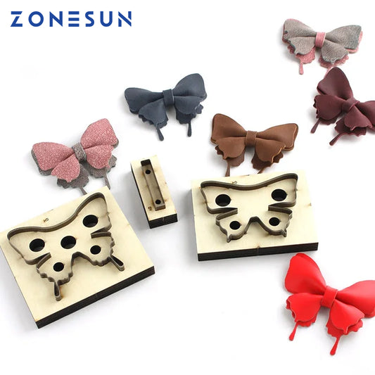 ZONESUN Leather Craft Butterfly Shape Die, Japan Steel Blade, Art Template, Cutting Mould, Handmade Punching Tools, 3 Pcs Set