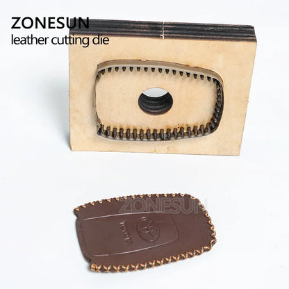 ZONESUN Customized leather cutting die Leather Craft DIY car Key Ring Wooden Template Punching  Key Chain Cutting Mould Cutter