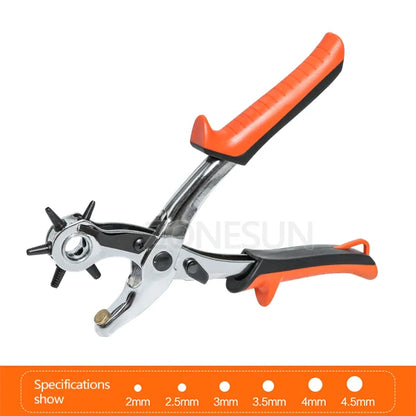 ZONESUN Leather Hole Punch Stitching Pliers Punch Tool Round Hole Perforator For Leather Strap Watch Band Belt Hollow Puncher