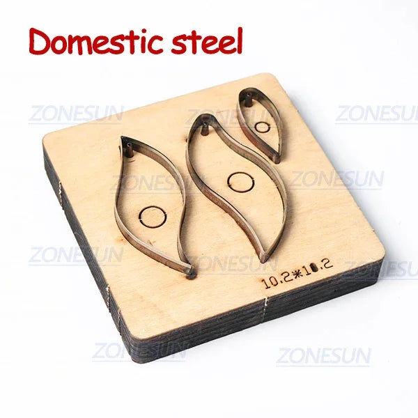 ZONESUN T9 Blade DIY Wood Dies Stencil for Leather Craft Card Holder, Die Cut Knife Mould Set, Hand Punch Tool, Leather Earring