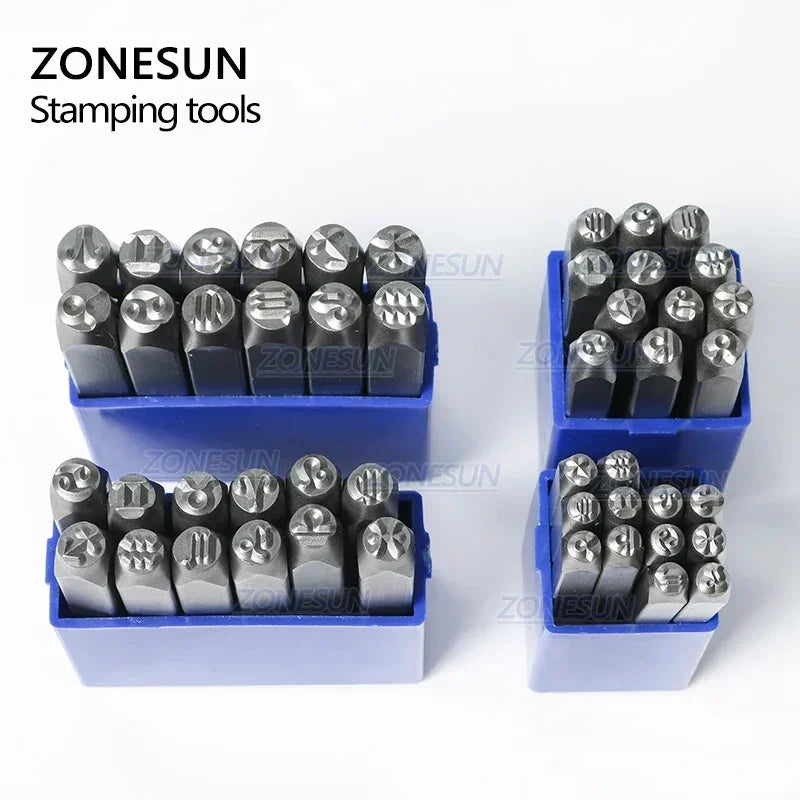 ZONESUN Leather stamp Jewelry Metal Stamps Symbols Leather Stamping Tools Steel Metal Tool For Bracelet Necklace