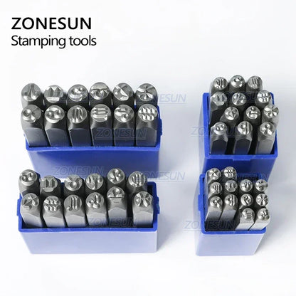 ZONESUN Leather stamp Jewelry Metal Stamps Symbols Leather Stamping Tools Steel Metal Tool For Bracelet Necklace