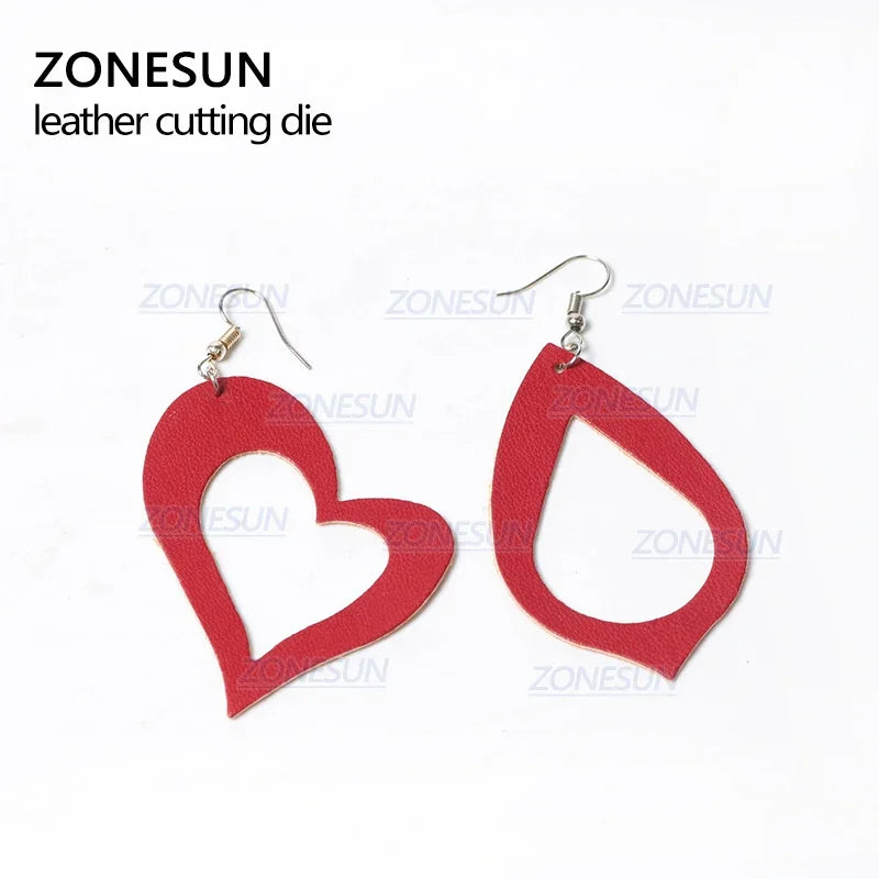 ZONESUN T3 DIY Custom Cutter Leather Earring Cutting Die Leather Cut Out Earring For Steel Rule Die Cutting Machine Press Tools