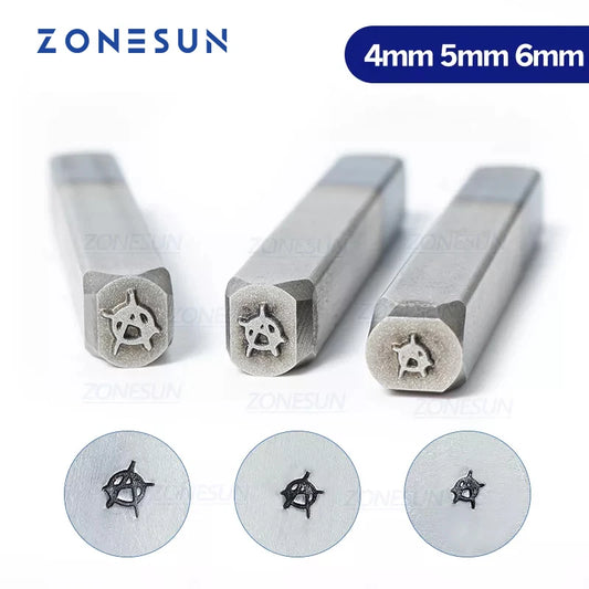 ZONESUN Anarchy Jewelry Stamping Metal Alphabet LOGO Steel Stamps Mold Marking Tool For Gold Ring Bracelet Necklace