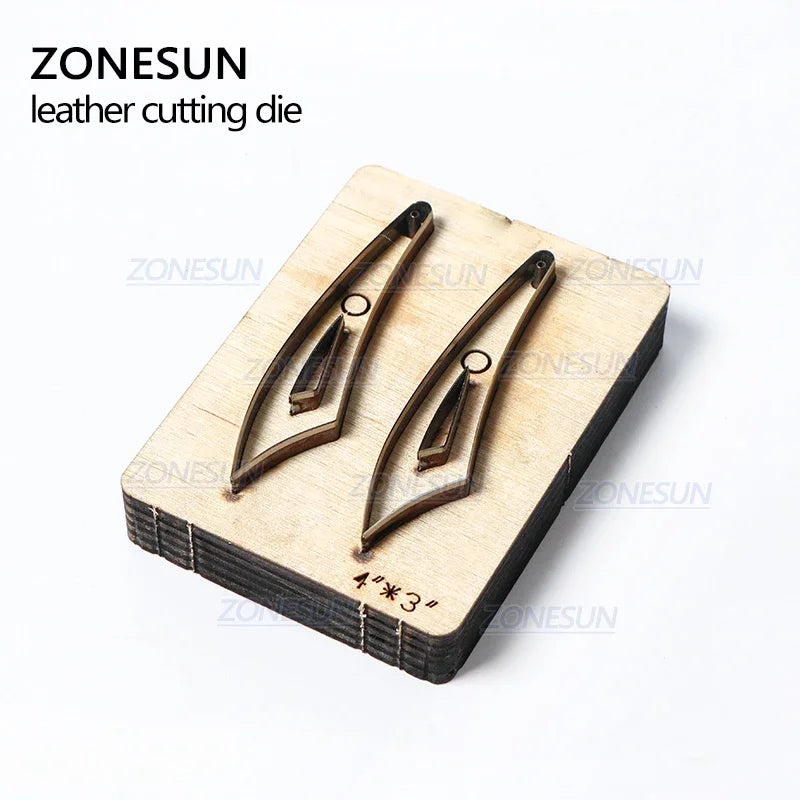 ZONESUN H2 DIY Custom Cutter Leather Earring Cutting Die Leather Cut Out Earring For Steel Rule Die Cutting Machine Press Tools