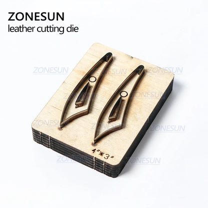 ZONESUN H2 DIY Custom Cutter Leather Earring Cutting Die Leather Cut Out Earring For Steel Rule Die Cutting Machine Press Tools