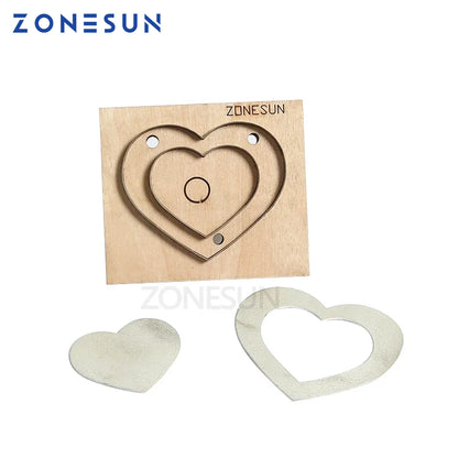 ZONESUN Heart-shape cutting die bag accessory decoration punching tool for key fob die cutting machine DIY handicraft cutter