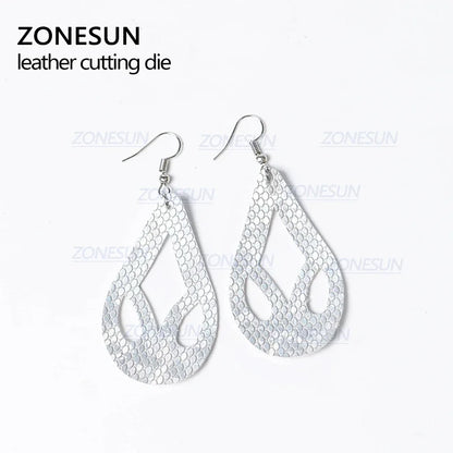ZONESUN T7 DIY Custom Cutter Leather Earring Cutting Die Leather Cut Out Earring For Steel Rule Die Cutting Machine Press Tools