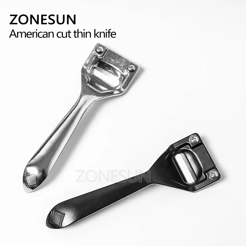 ZONESUN Leather Skiving Knife Leathercraft Edge Cutting 3 Blades Folds Seams Tool Skiving Trimming Leather Craft Supplies