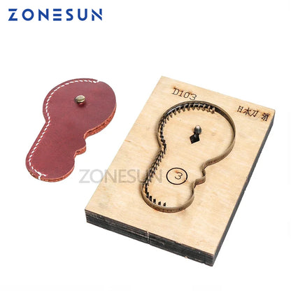 ZONESUN D103 Customized leather cutting die DIY Key Ring Wooden Template Knife Punching Key Chain Cutting Mould Cutter