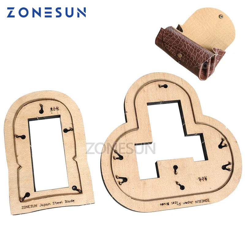 ZONESUN  two-in-one coin purse pouch Customized leather cutting die handicraft tool punch cutter mold DIY paper wallet cut die