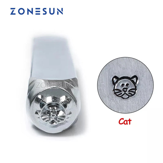 ZONESUN Cat Custom Logo  Steel Mold Metal Stamping Tools For Jewelry Gold Ring Bracelet Necklace