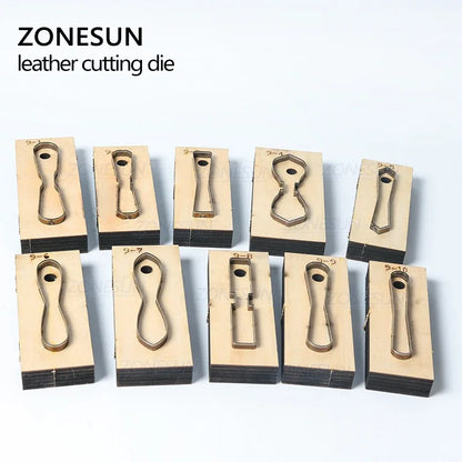 ZONESUN Leather Cutting Die Key Chain Wooden Punching Tools Leather Template Mold Cutter DIY Handcraft Tools
