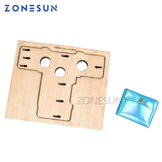 ZONESUN Customized leather cutting die handicraft tool Double open coin purse pouch punch cutter mold DIY paper wallet cut die