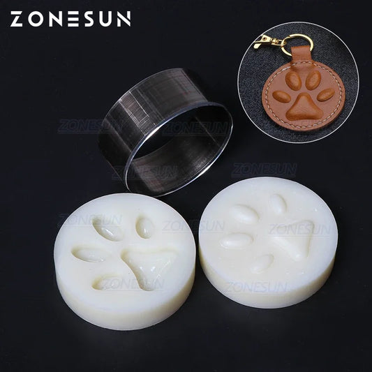 ZONESUN Paw DIY Key Chain Leather Shaped Mold Handcraft Tools Moldling Leather Punching Die Cuts Leathercraft Tool Sets