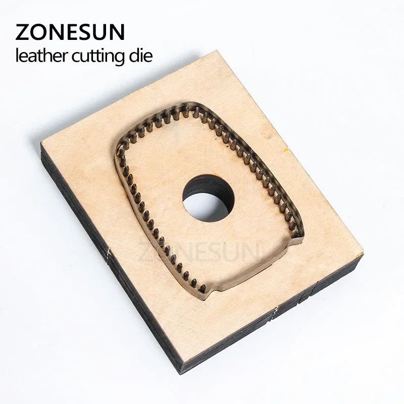 ZONESUN Customized leather cutting die Leather Craft DIY car Key Ring Wooden Template Punching  Key Chain Cutting Mould Cutter
