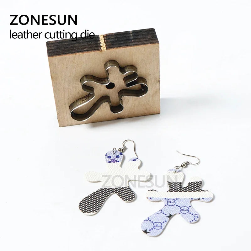 ZONESUN Custom Irregular Leather Earring Paper Cutting Die Tool For Die Cutting Machine DIY Punching Clicker Steel Rule Die
