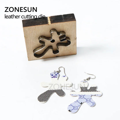ZONESUN Custom Irregular Leather Earring Paper Cutting Die Tool For Die Cutting Machine DIY Punching Clicker Steel Rule Die