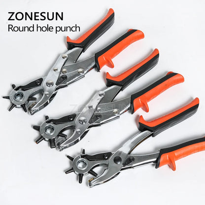 ZONESUN Leather Hole Punch Stitching Pliers Punch Tool Round Hole Perforator For Leather Strap Watch Band Belt Hollow Puncher