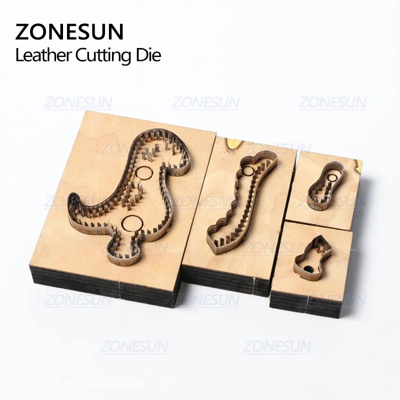 ZONESUN Custom Dinosaur Leather Key Chain Die Cuts For Handmade Key Ring DIY Hang Decoration Cutting Clicker Die Steel Rule Die