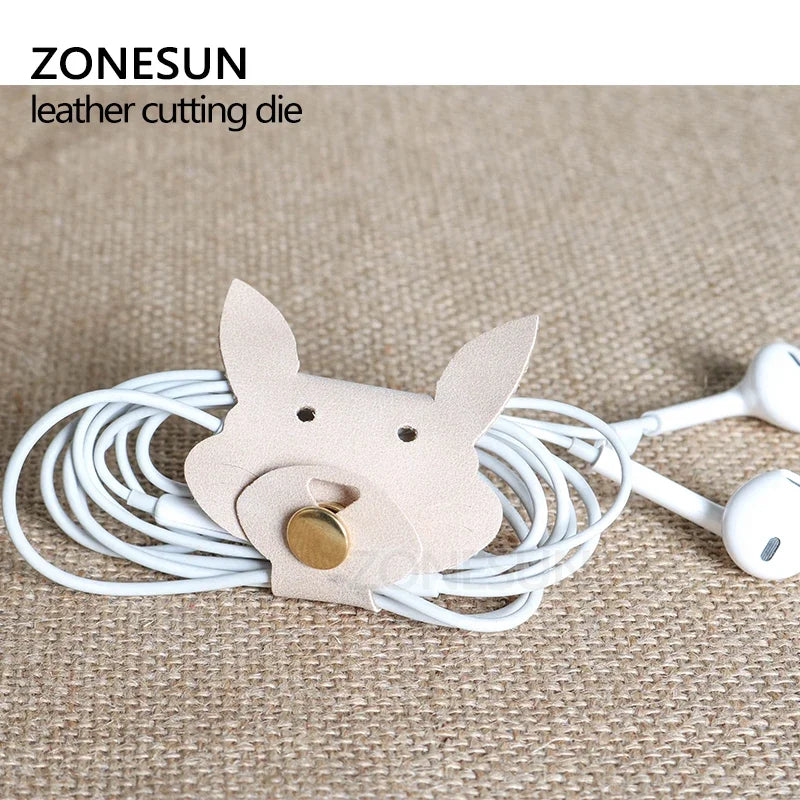 ZONESUN  Rabbit Customized leather cutting die Leather DIY Craft wire earphone collector Wooden Template Punching Cutting Mould